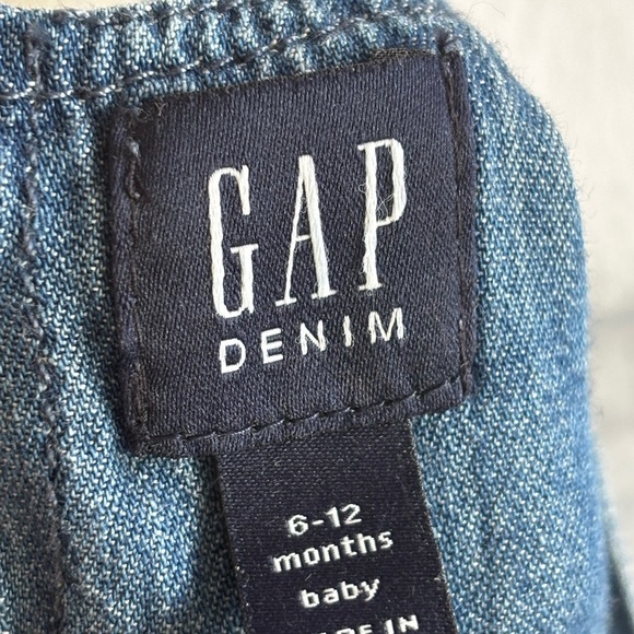 Baby GAP Blue Denim Jumpsuit with Ruffled Neckline - Picture 4 of 4